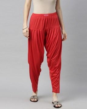 solid patiala pant with elasticated waistband