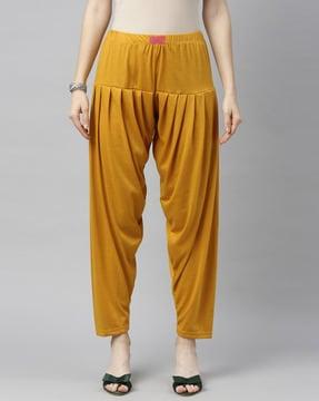 solid patiala pant with elasticated waistband