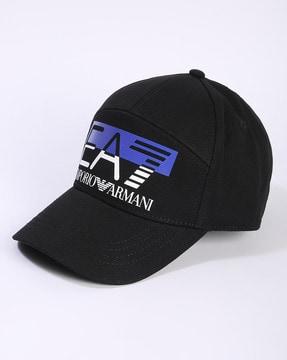 solid pattern baseball cap with contrast maxi logo