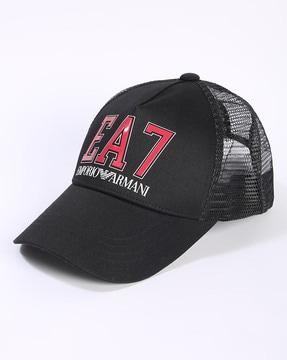 solid pattern baseball cap with contrast maxi logo
