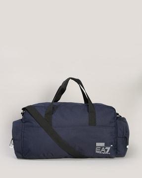 solid pattern gym bag with maxi contrast logo