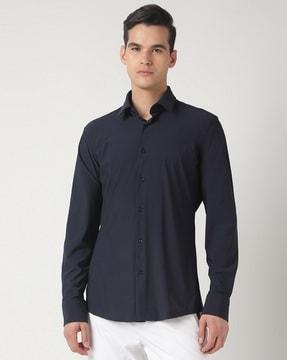 solid performance stretchable slim fit shirt