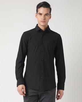 solid performance stretchable slim fit shirt