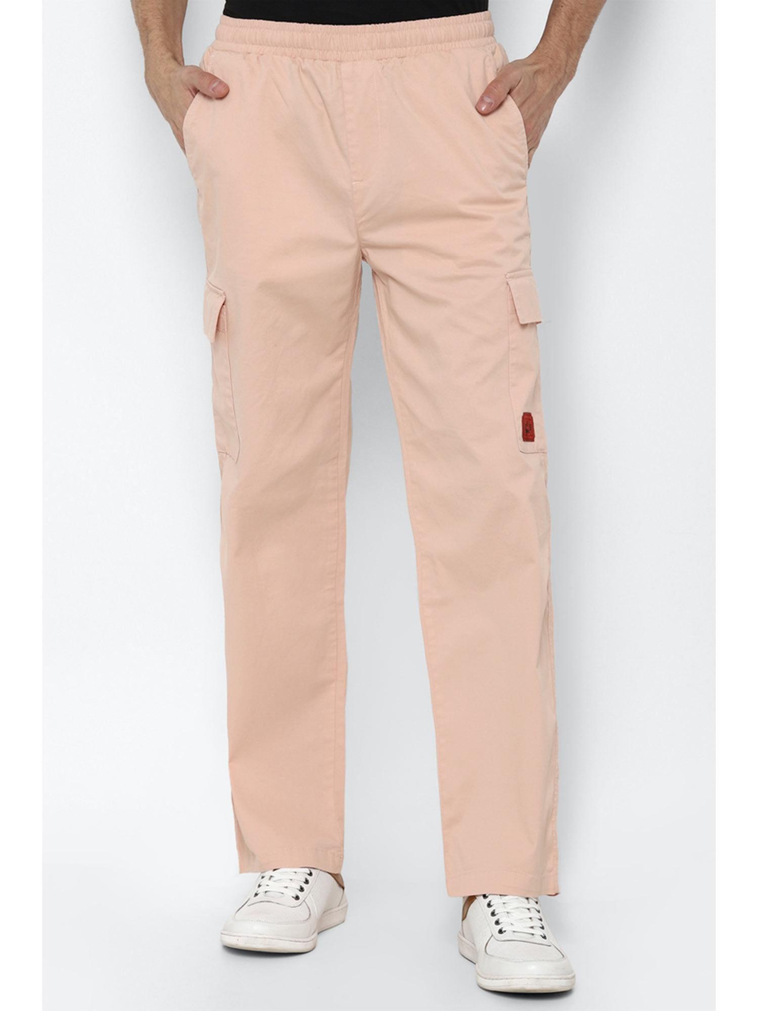 solid pink casual trouser