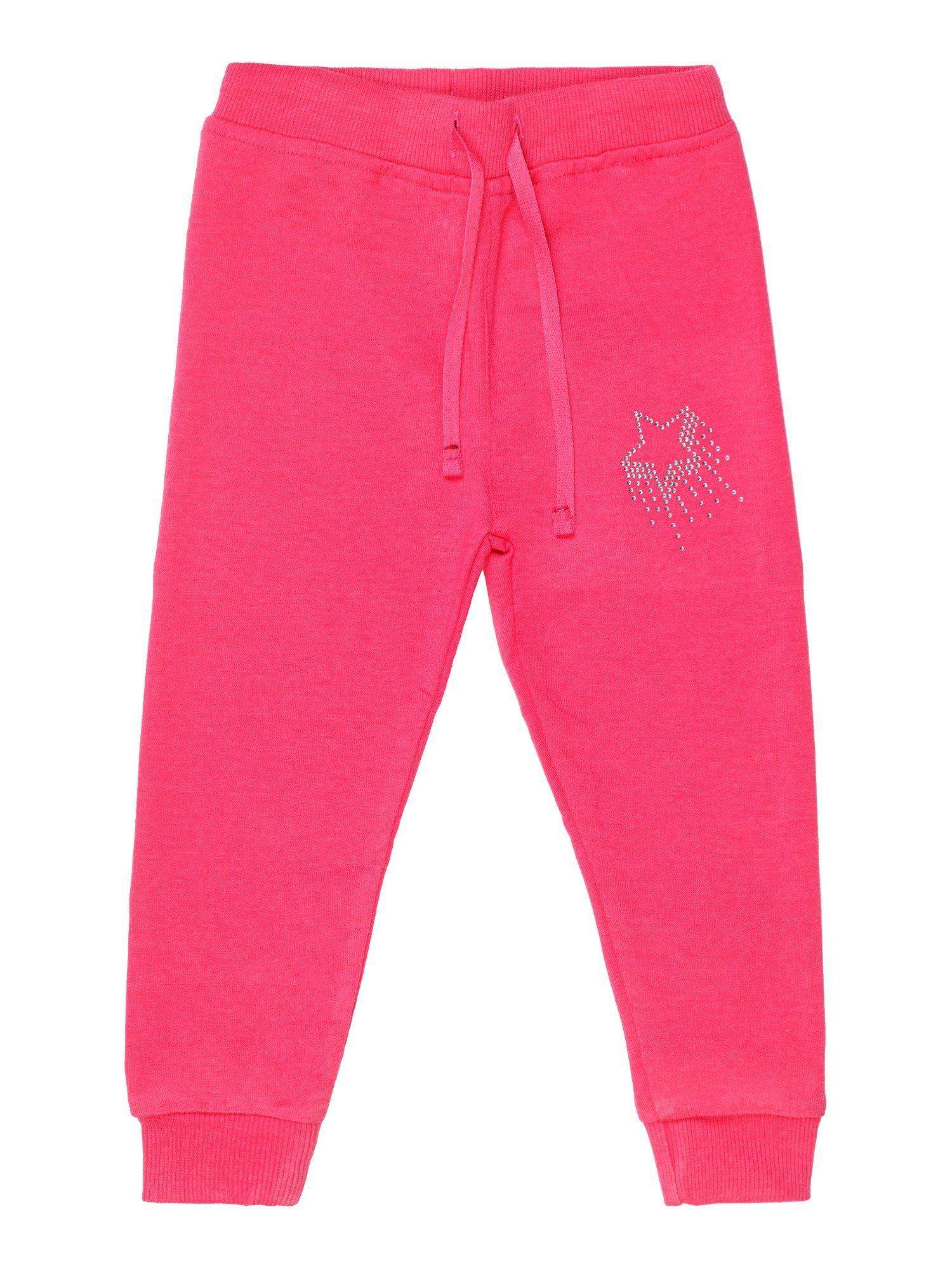 solid pink joggers for girls