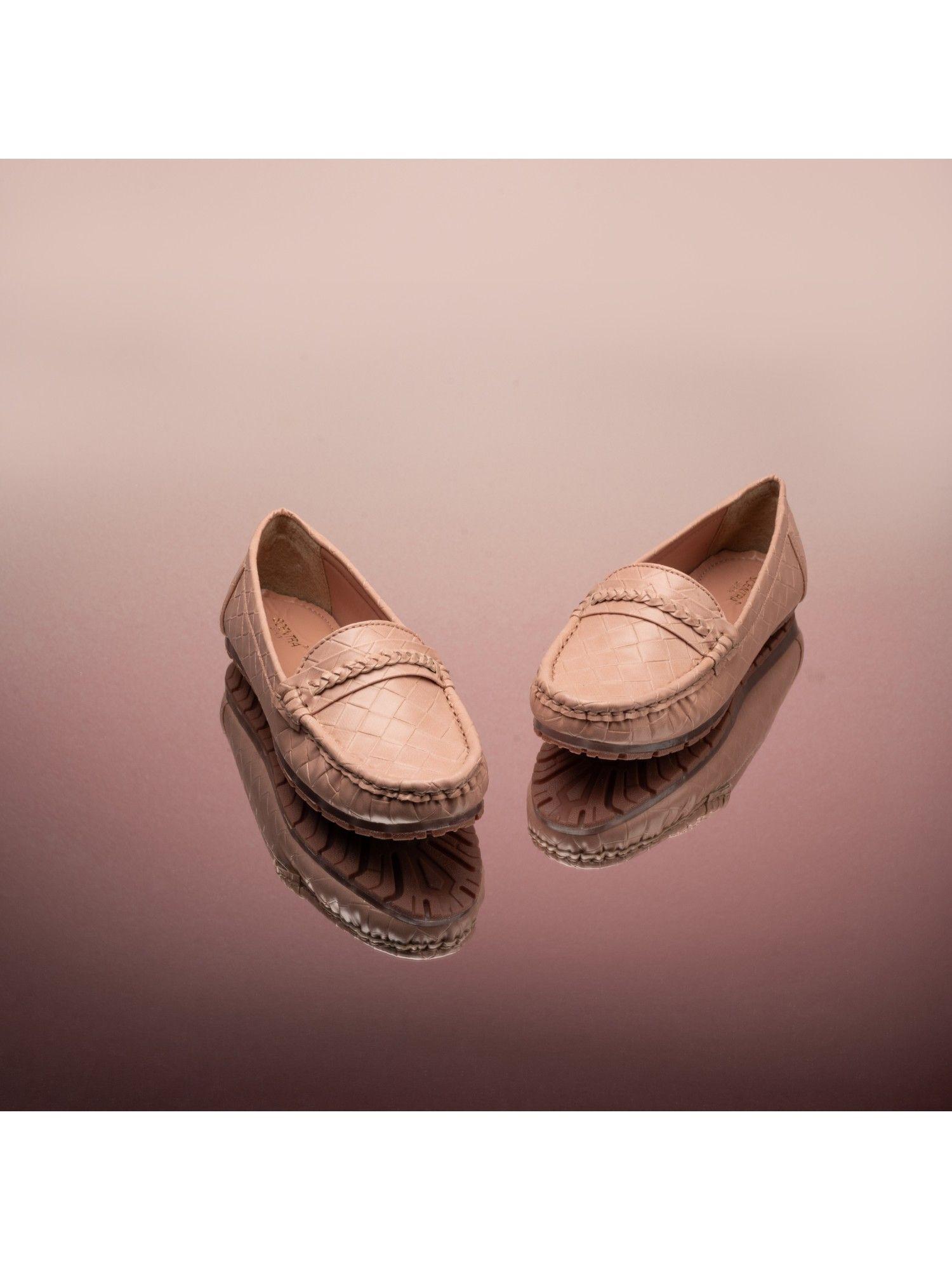 solid pink loafers shoes