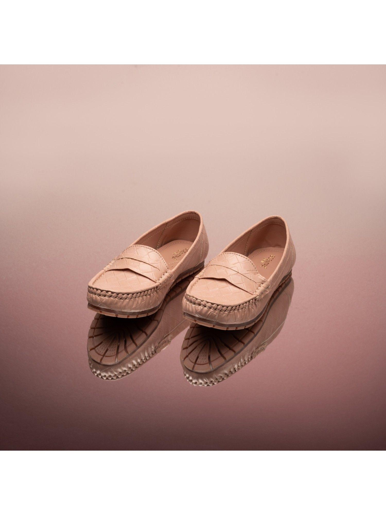 solid pink loafers shoes