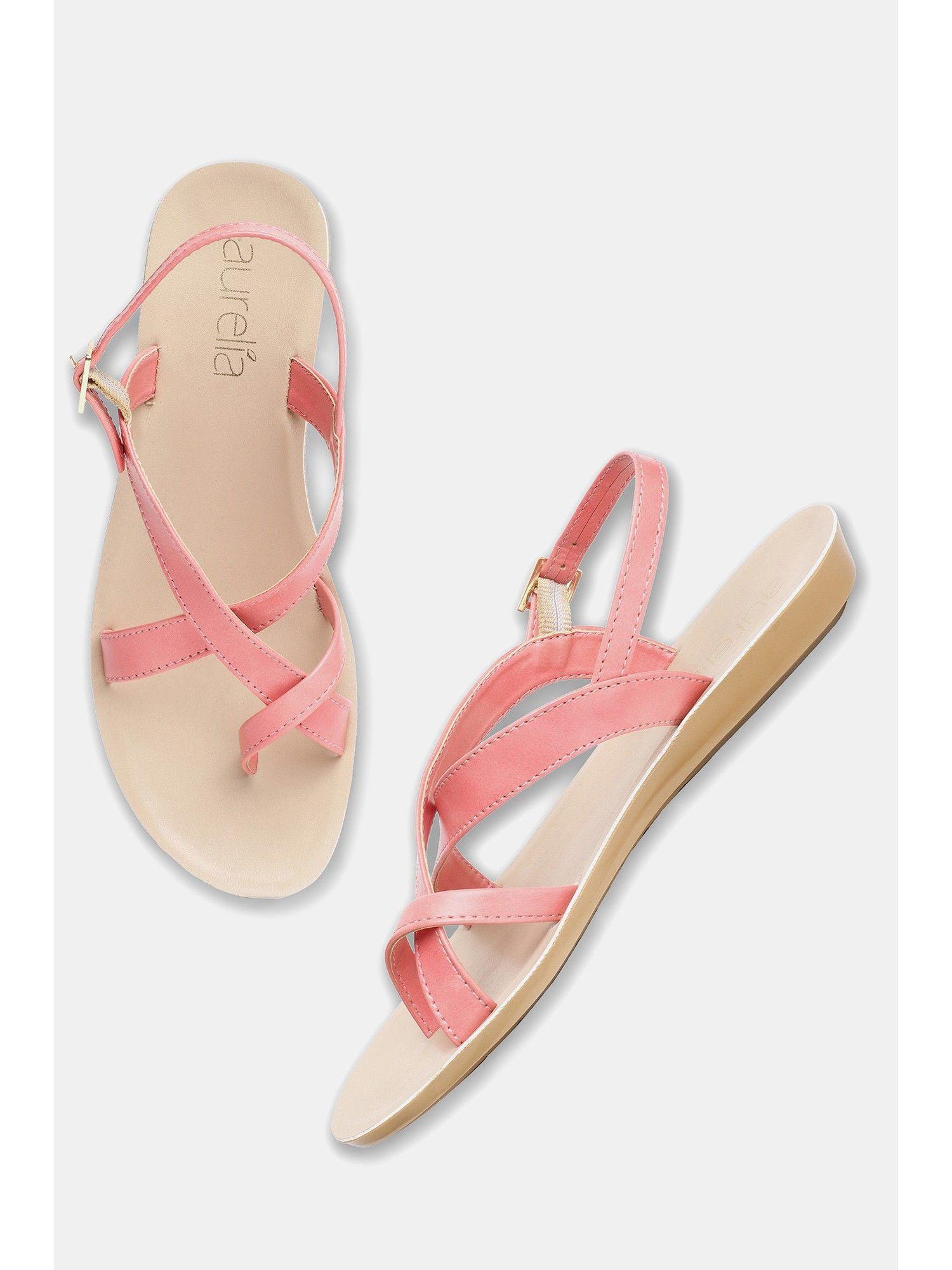 solid pink sandals