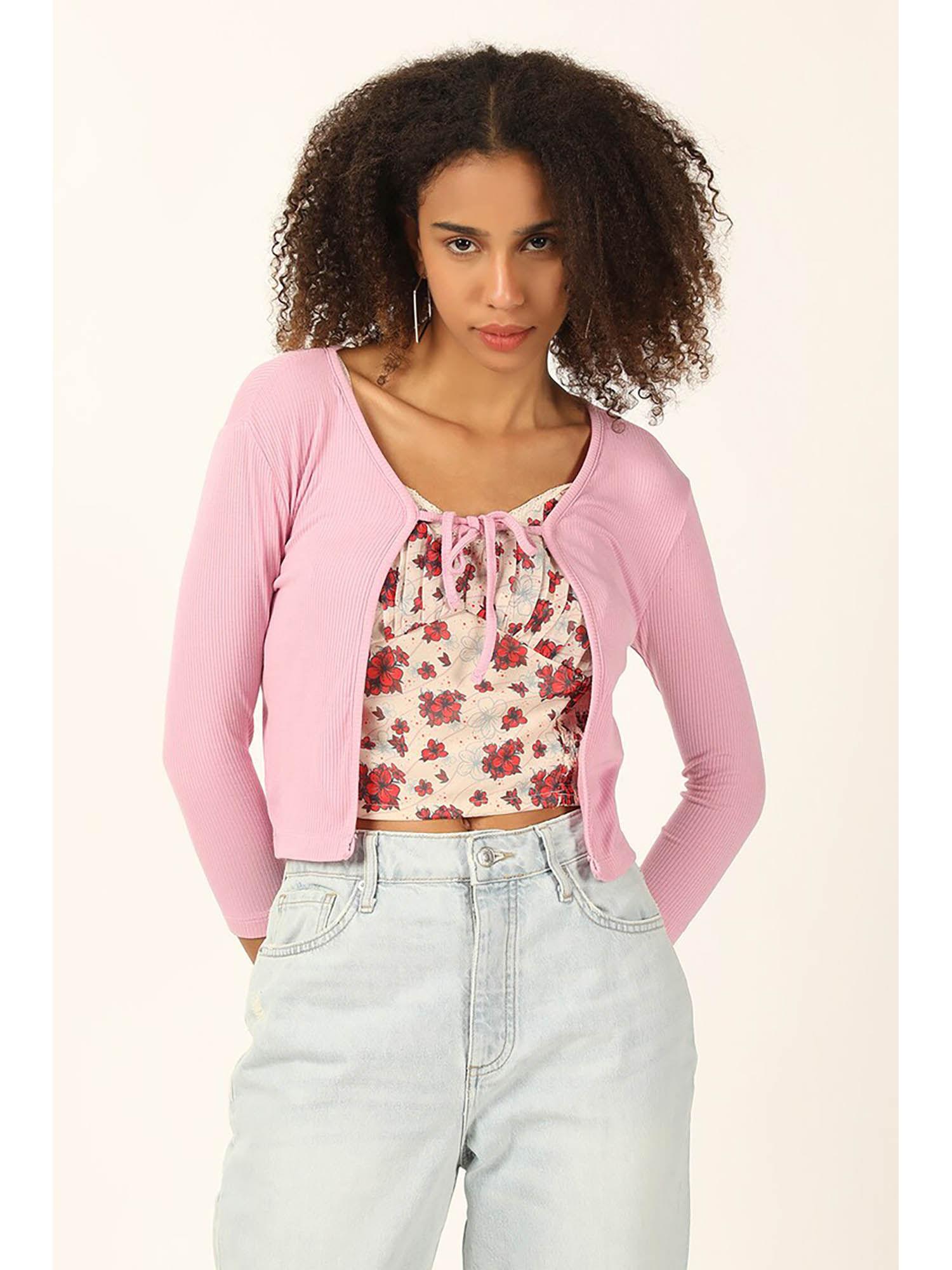 solid pink shrug