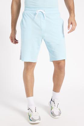 solid pique jacquard active wear men's shorts - ice blue