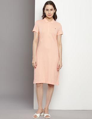 solid pique polo dress