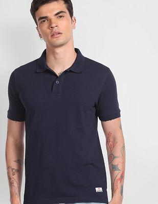 solid pique polo shirt