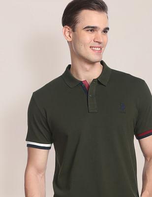 solid pique stretch polo shirt