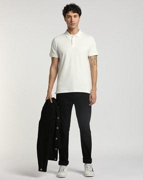 solid pique stretch polo t-shirt