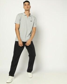 solid pique tipped polo t-shirt