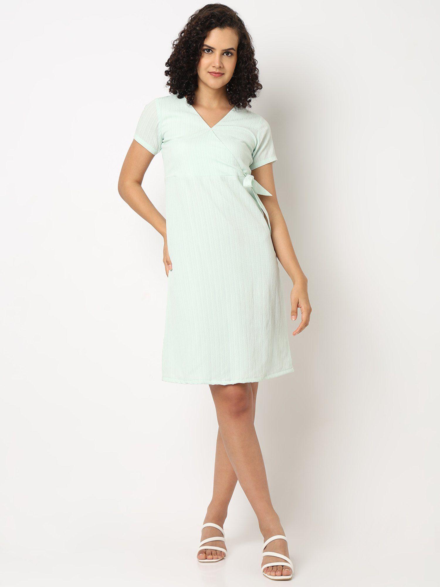 solid pista side tie up dress