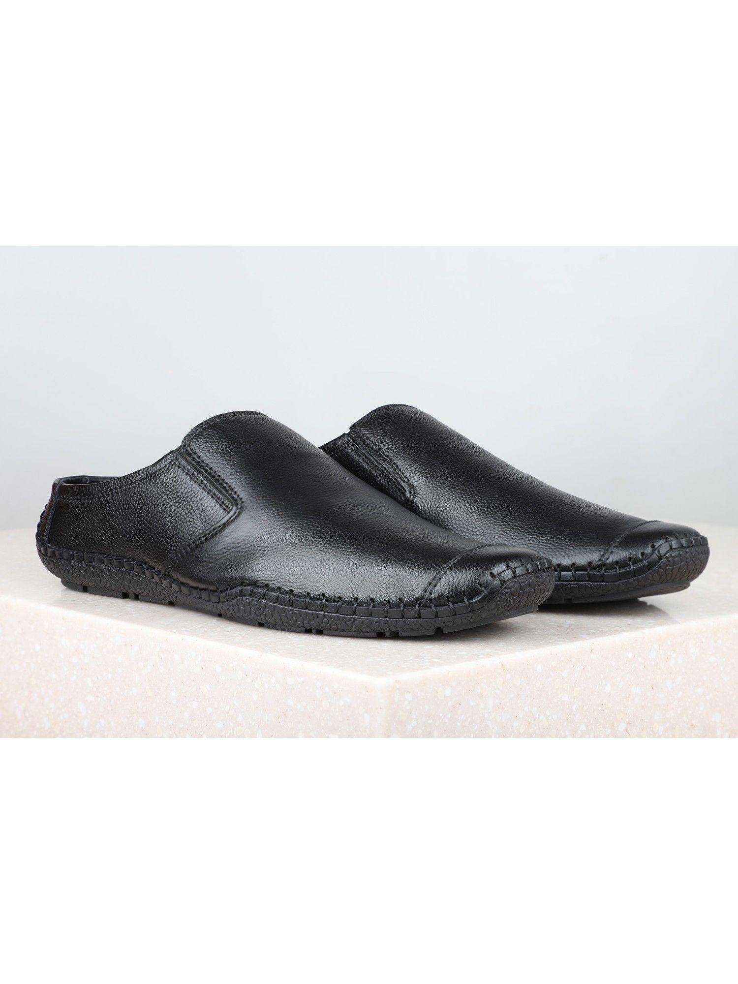 solid-plain black casual shoes