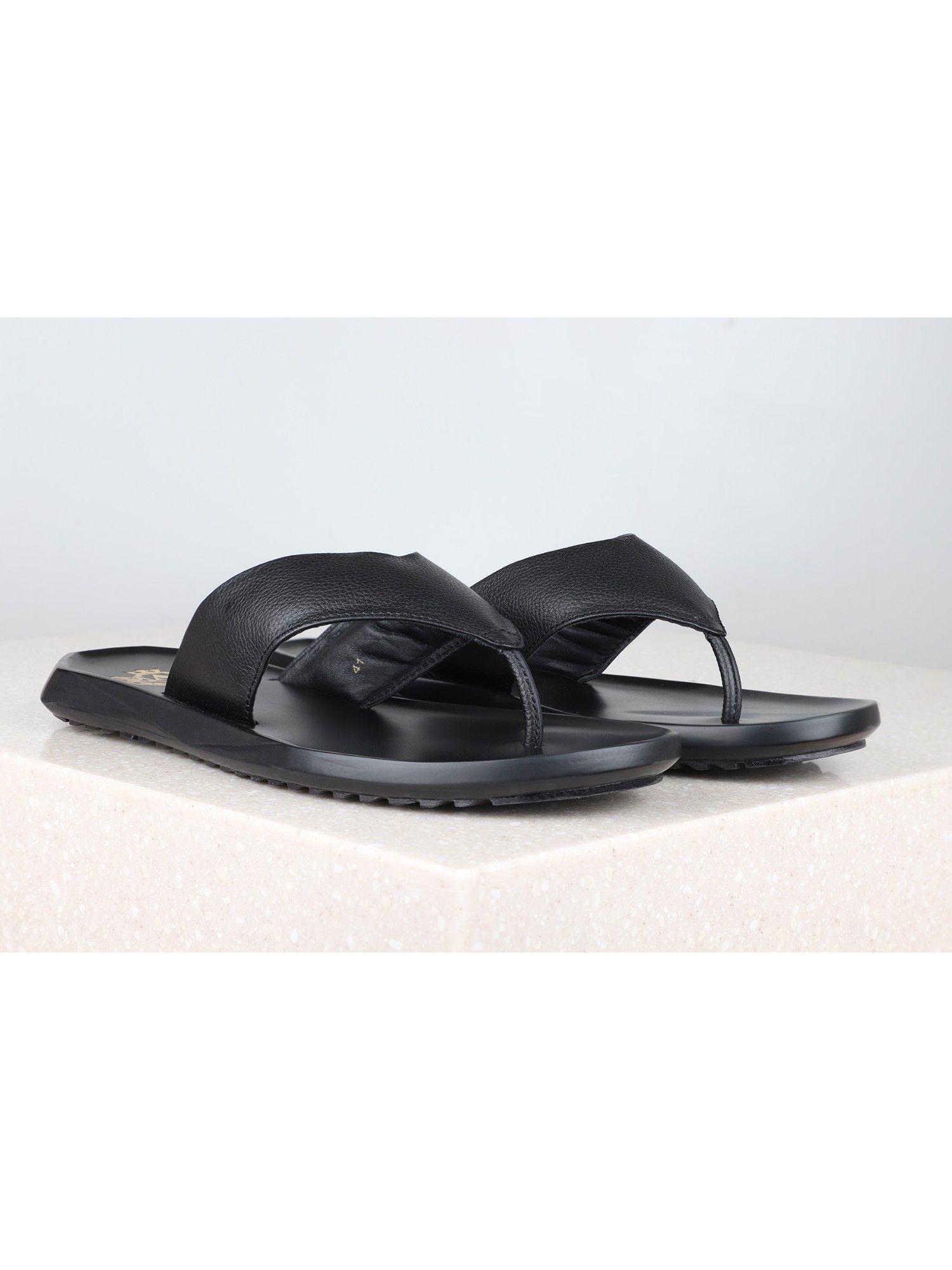 solid-plain black sandals