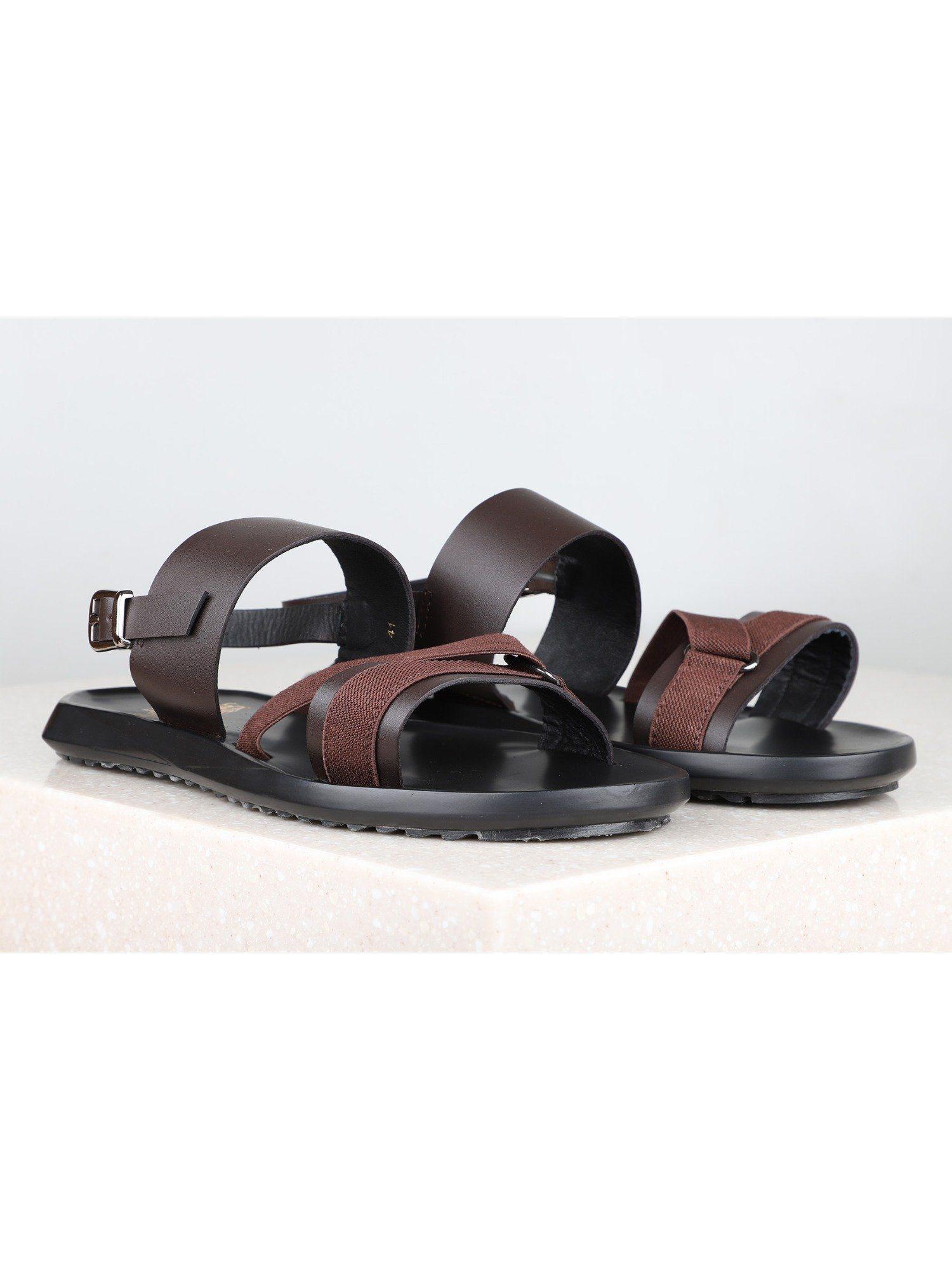 solid-plain brown sandals