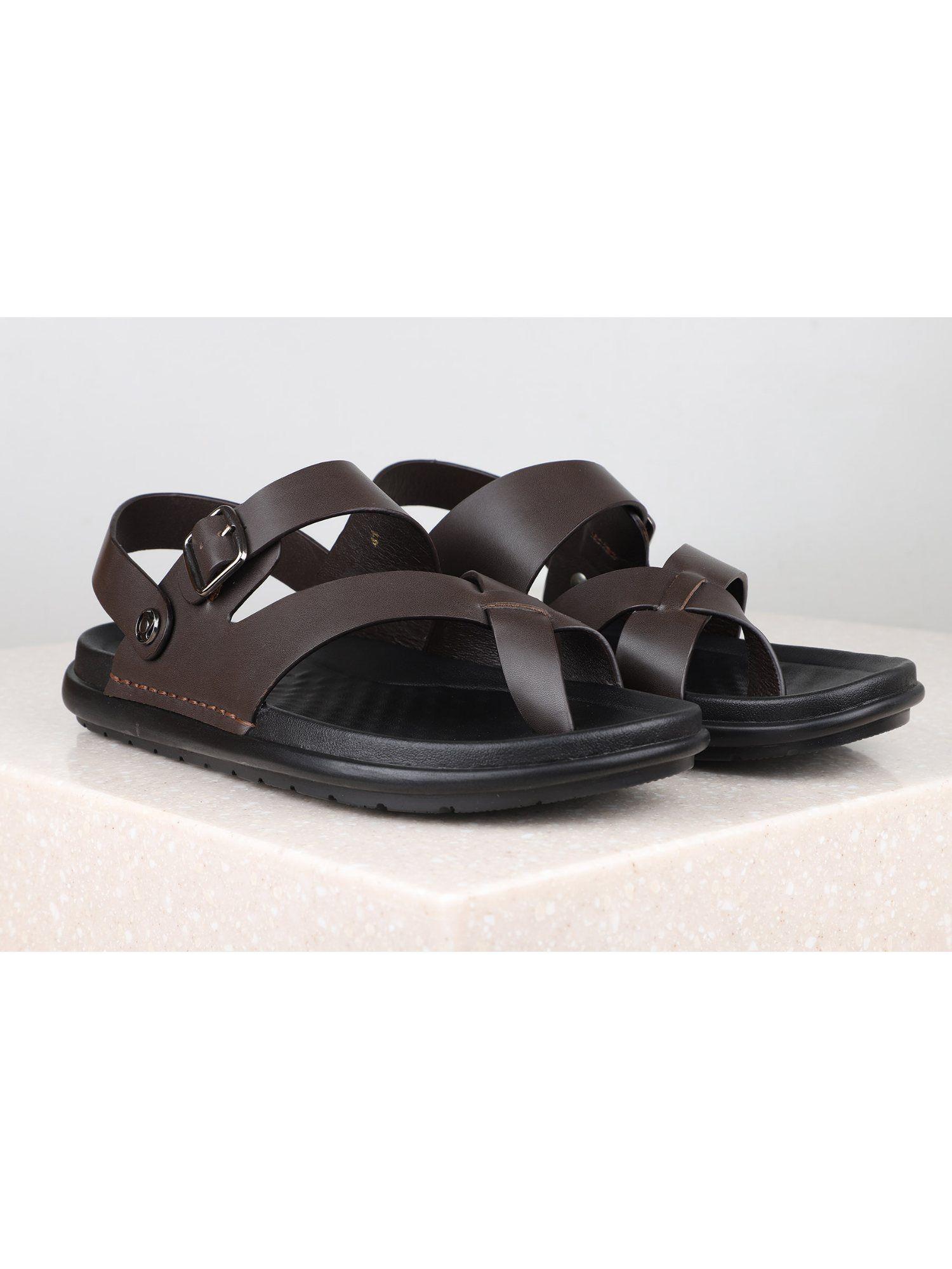 solid-plain brown sandals