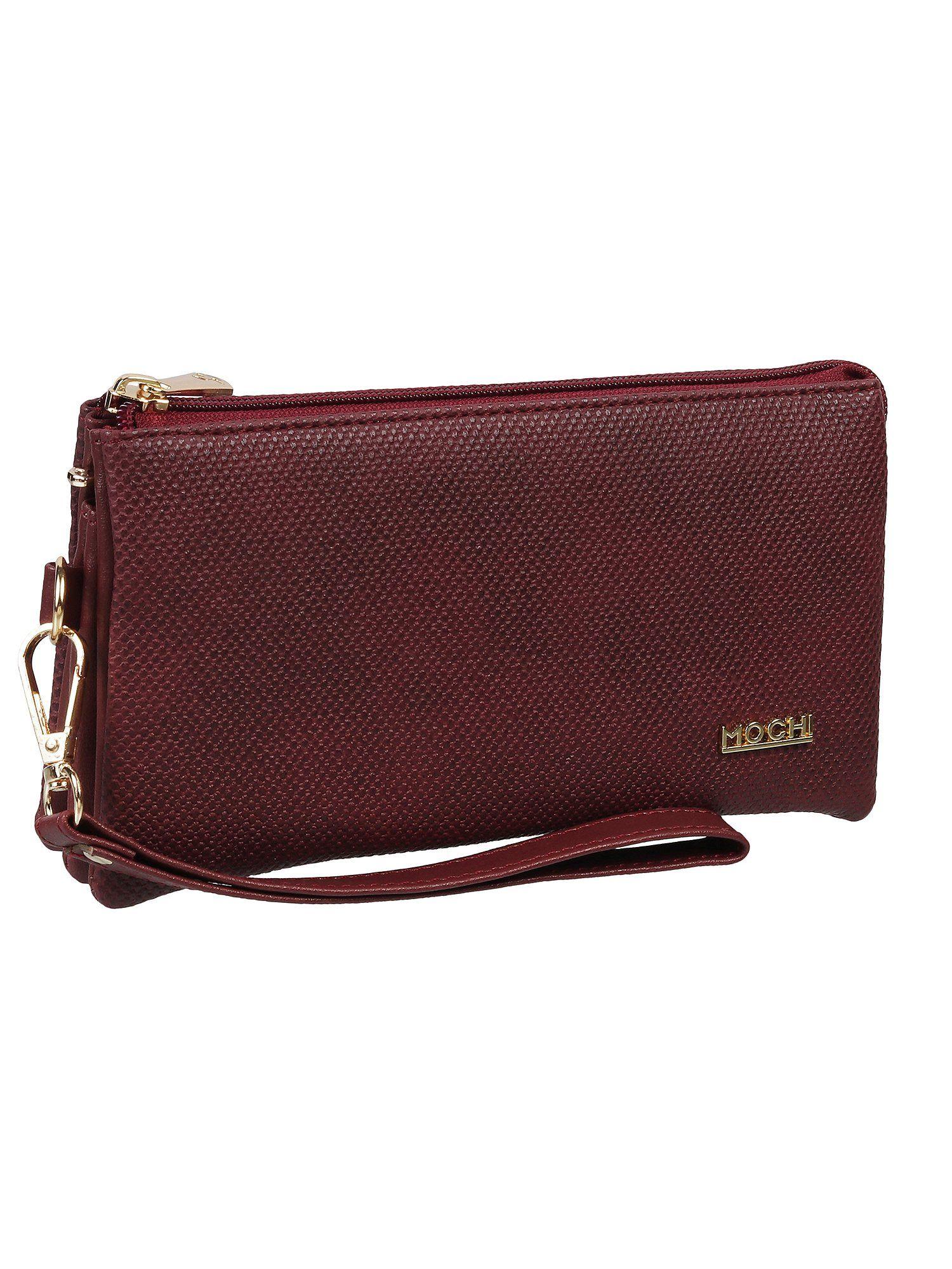 solid-plain maroon wallet