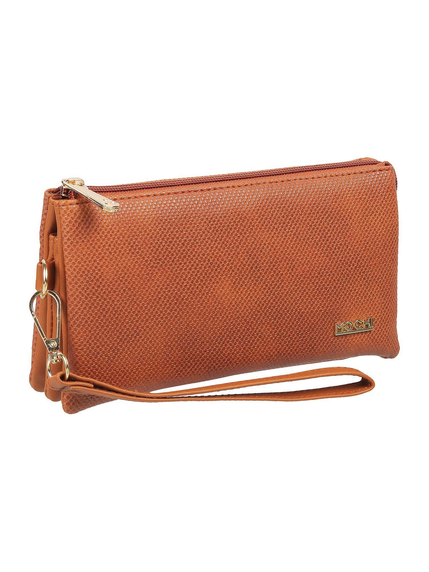 solid-plain tan wallet