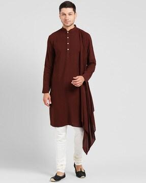 solid pleated long kurta