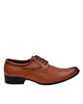 solid pointed-toe derbys