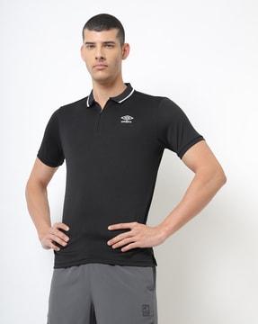 solid polo t-shirt with zipper