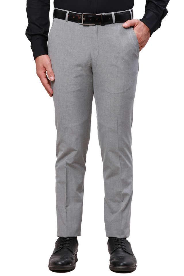 solid polyester blend super slim fit mens formal trousers