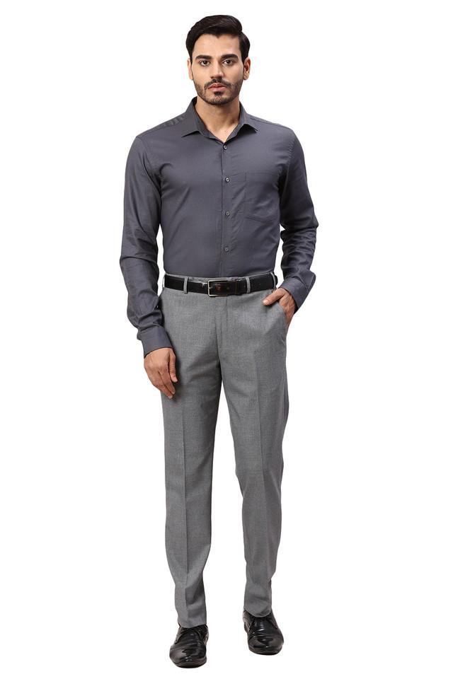 solid polyester blend super slim fit mens formal wear trousers