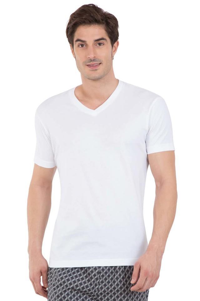 solid polyester cotton regular fit mens t-shirt