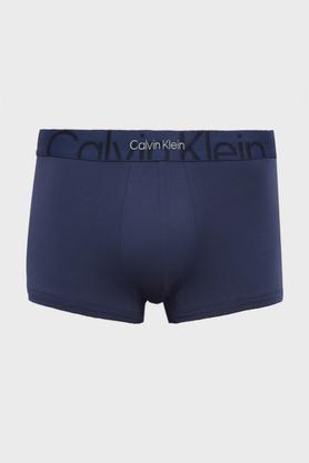 solid polyester lycra men's trunks - blue