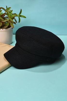 solid polyester men's bretan cap - black