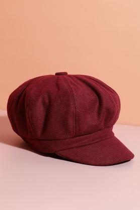 solid polyester men's newsboy cap - red