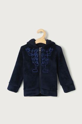 solid polyester regular fit infant boys sweatshirt - navy