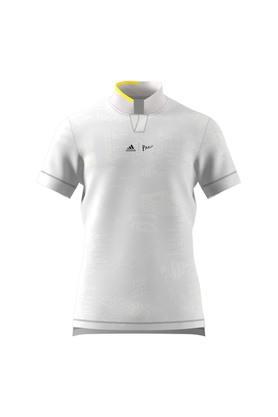 solid polyester regular fit men's t-shirt - white