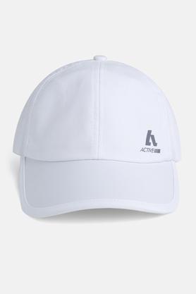 solid polyester regular fit mens casual cap - white