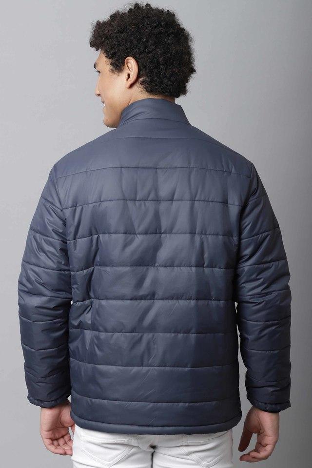 solid polyester regular fit mens padded jacket