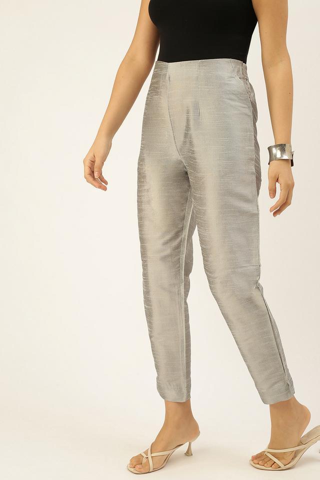 solid polyester regular fit womens pants