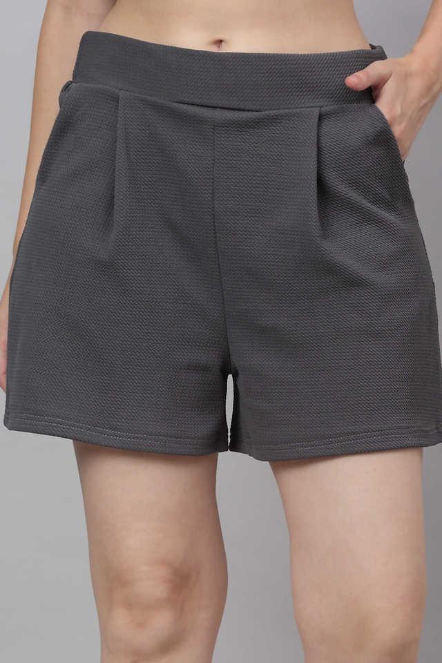 solid polyester regular fit womens shorts