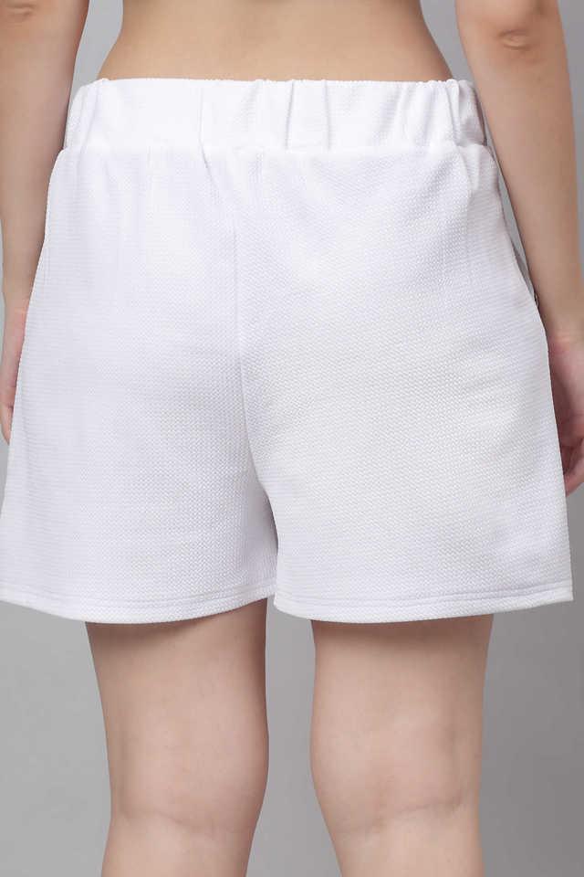 solid polyester regular fit womens shorts