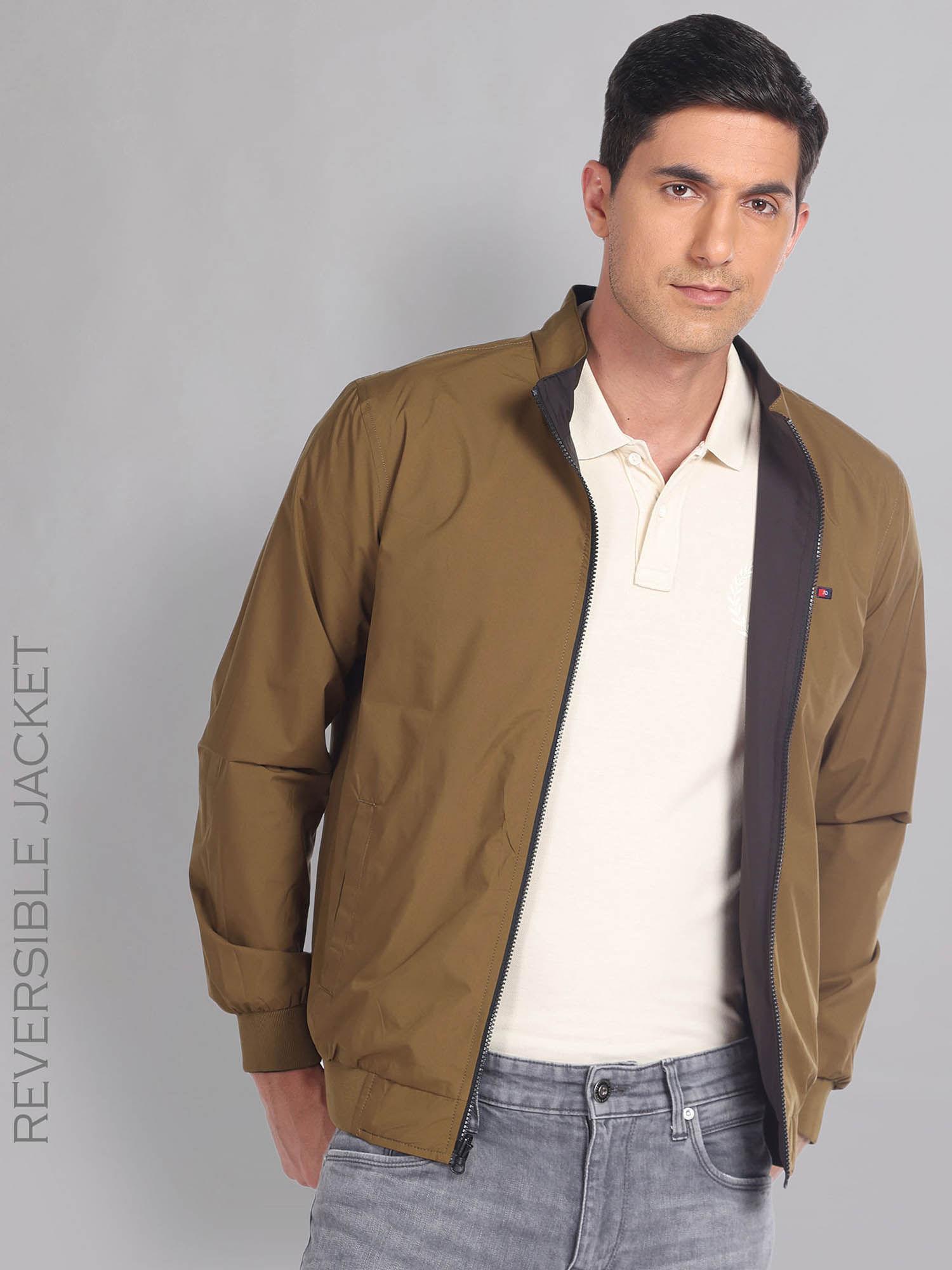 solid polyester reversible jacket