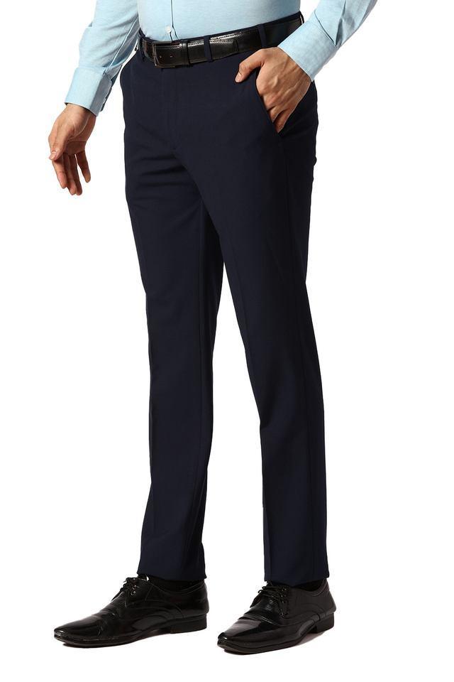 solid polyester slim fit mens formal trousers