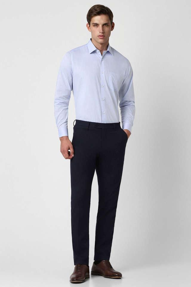 solid polyester slim fit mens formal wear trousers