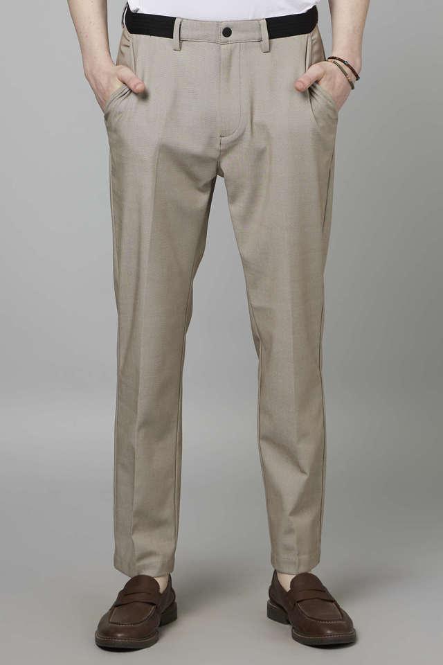 solid polyester viscose slim fit mens trouser