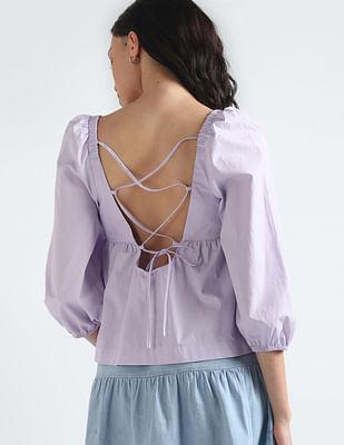 solid poplin babydoll top