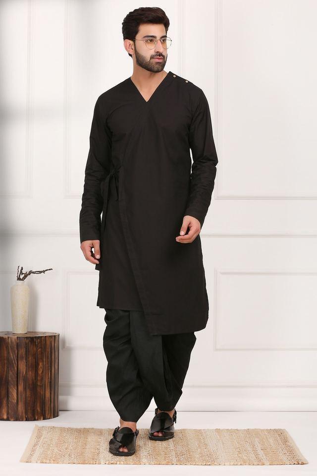 solid poplin regular fit mens kurta