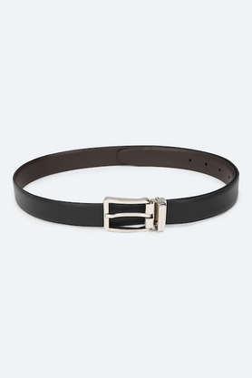 solid pu men's formal single side belt - tan