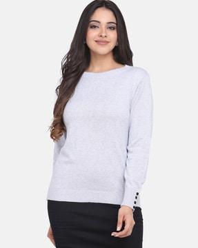 solid pullover style sweaters